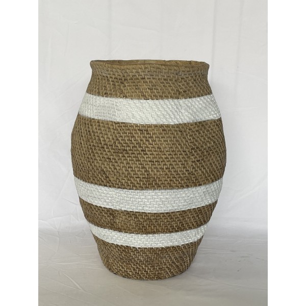 CIMENT VASE IMIT RATTAN 