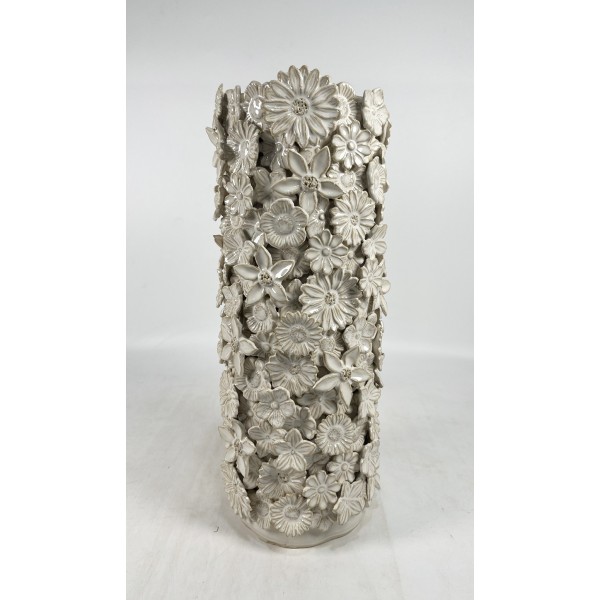 CREAM CERAMIC VASE 'FLOWERS'