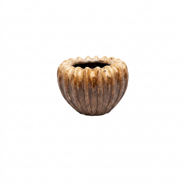 VASE AMBER CERAMIC
