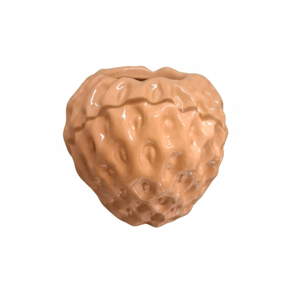 Vase deco STRAWBERRY shiny beige