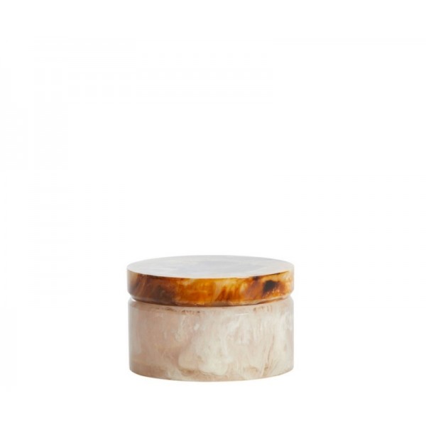 Deco box+lid KELIMUTU cream+brown
