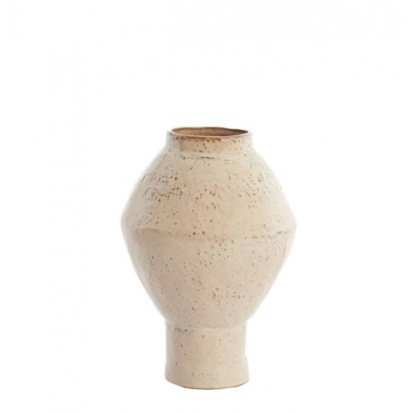 Vase deco VASORA ceramics shiny taupe