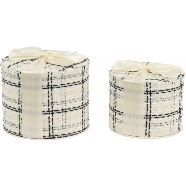 Giftbox cardboard rectangle tweed bow and velvet fsc recycled
