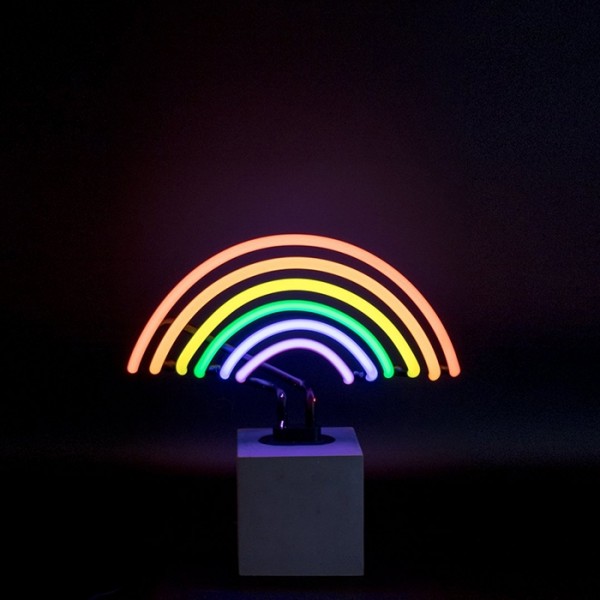 Locomocean Neon Sign Concrete Base Rainbow