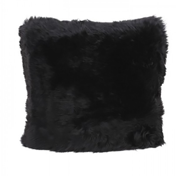 Sheepskin Cushion Black