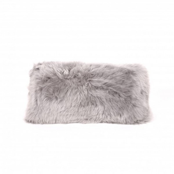 Sheepskin Cushion Long Grey
