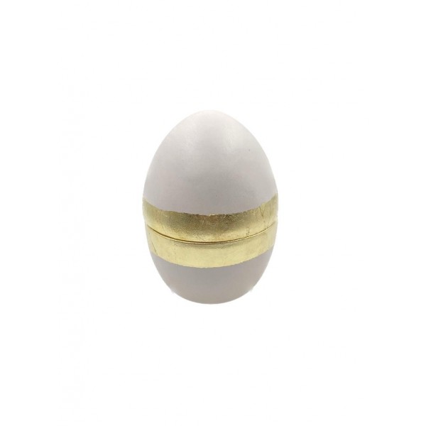 White Decorative Egg Gold Ring