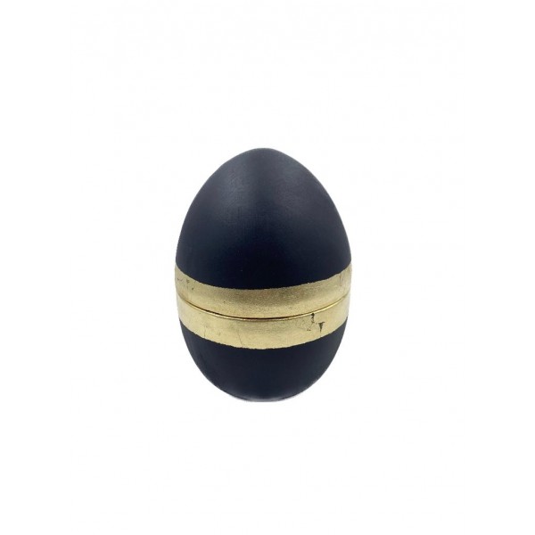 Black Decorative Egg Gold Ring