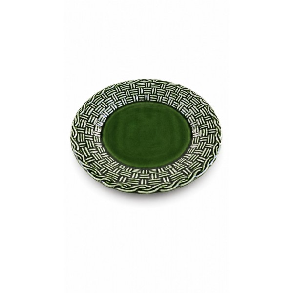 DESSERT PLATE WOVEN GREEN