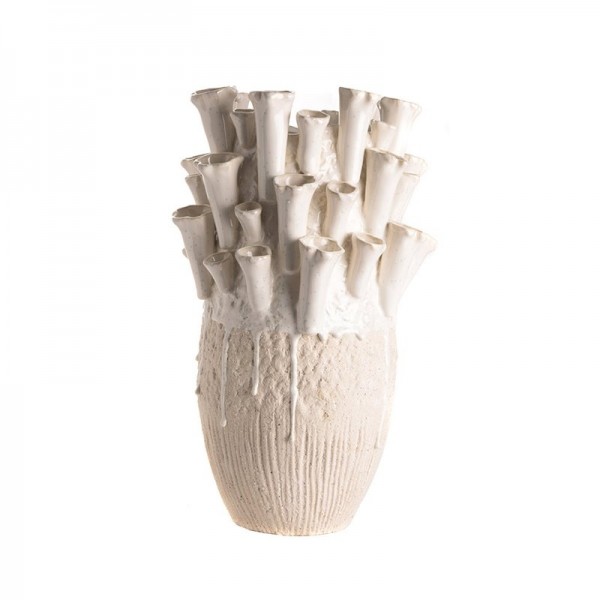 White trumpet vase L