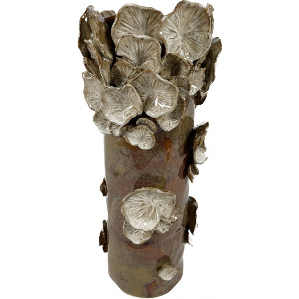 BROWN/BEIGE CERAMIC VASE 'MUSHROOM' 