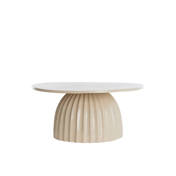 Side table matt sand+light brown spotted