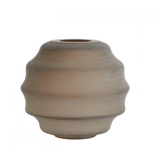 Vase glass  matt light brown