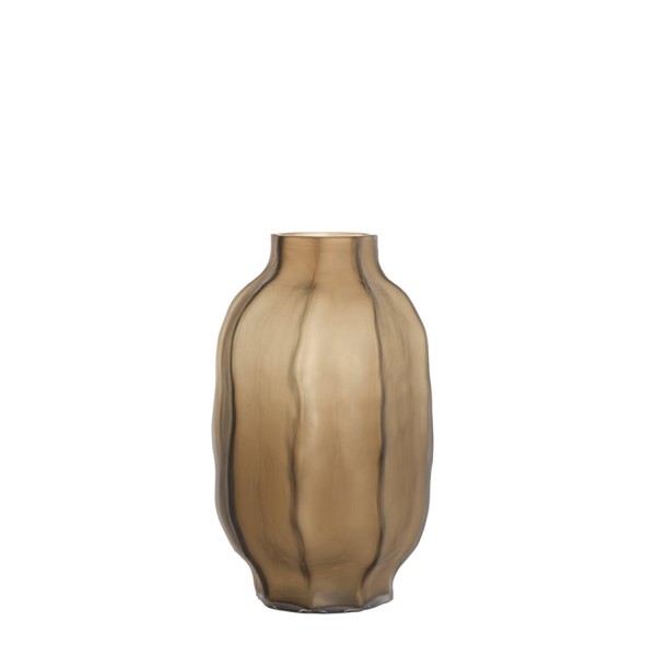 Vase glass matt  dark brown