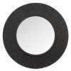 J-line Mirror Ribbed Round PU/Glass Dark Brown