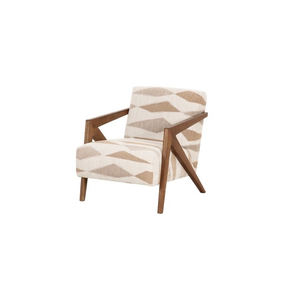 CHAIR WHITE/BEIGE FABRIC