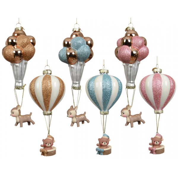 Balloon glass with glitter, beads
