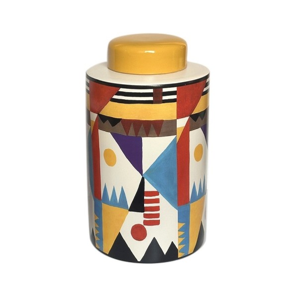 CANNISTER MULTICOLOR CERAMIC