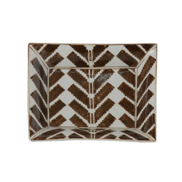 ASHTRAYS BEIGE/BROWN CERAMIC