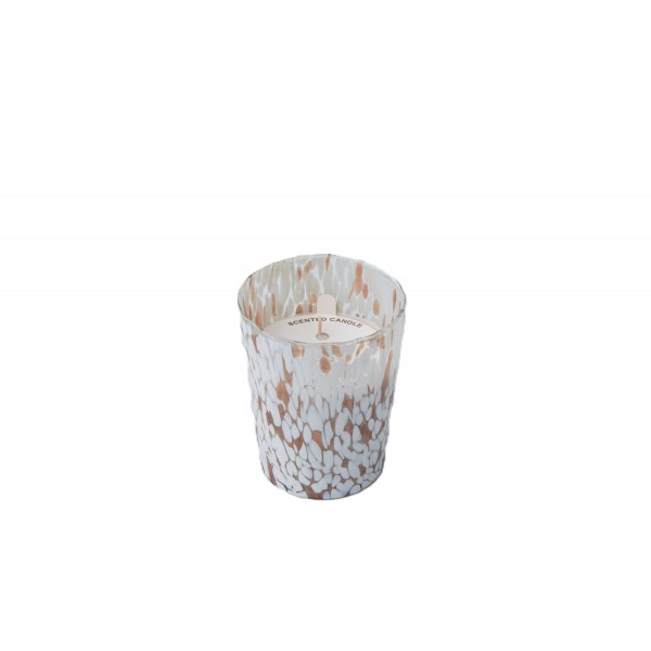 WAX FILLED MOSAIC GLASS VOTIVE MEDIUM 2 ASST. COLOR WHITE GOLD