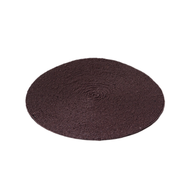 EMBROIDERED BEADED PLACEMENT BROWN