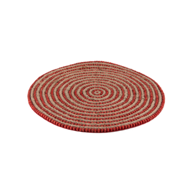 Jute & Wooden beaded Placemat NATURAL