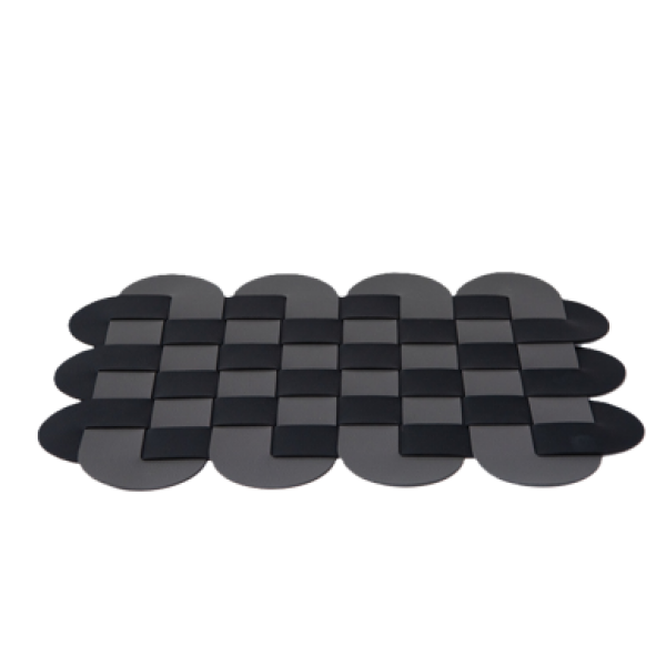 BLACK & GREY CHESSBOARD LETHERETTE