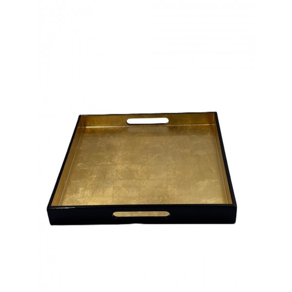 Square tray in Black / Gold