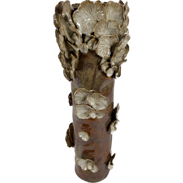 BROWN/BEIGE CERAMIC VASE 'MUSHROOM' 