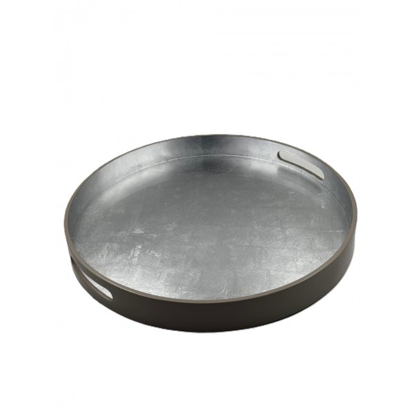 Round tray in Gray/Silver