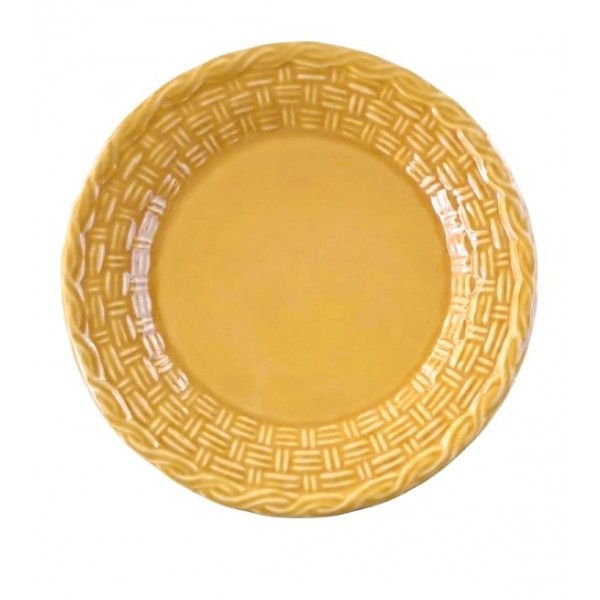 DESSERT PLATE WOVEN YELLOW