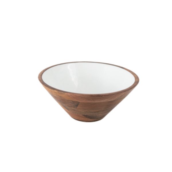 WOODEN SALAD BOWL WHITE