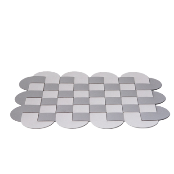 WHITE & LIGHT GREY CHESSBOARD LETHERETTE