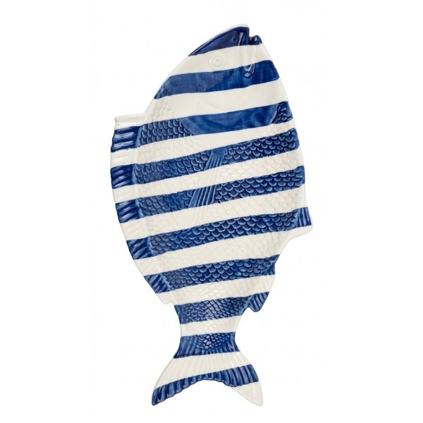 OVAL FISH PLATTER YELLOW STRIPES