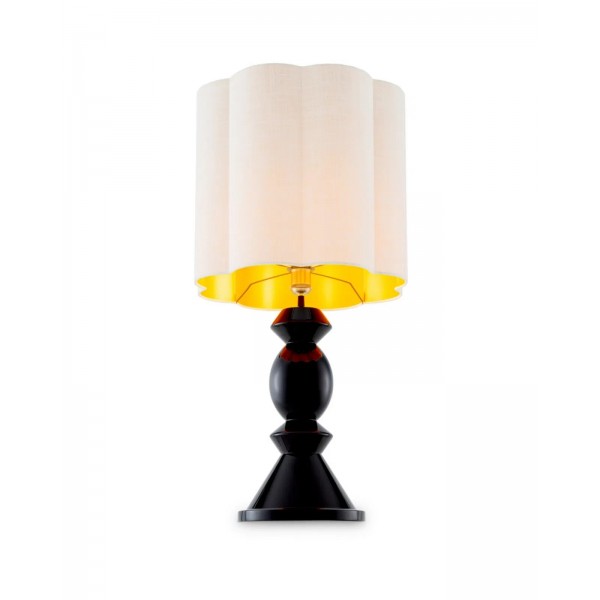 TABLE LAMP DIONNE PIANO BLACK/WHITE SHADE
