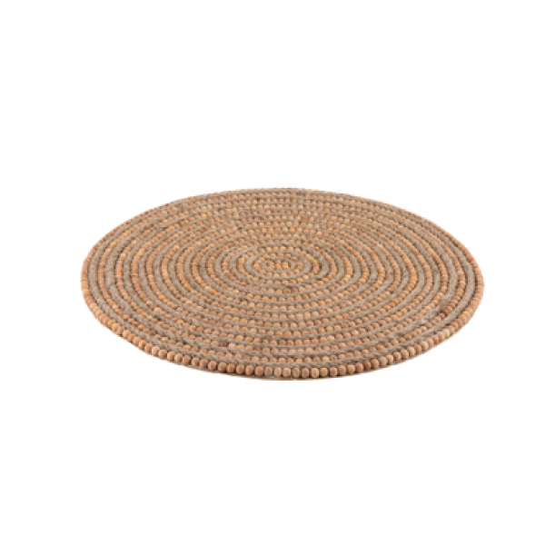 Jute & Wooden beaded Placemat NATURAL