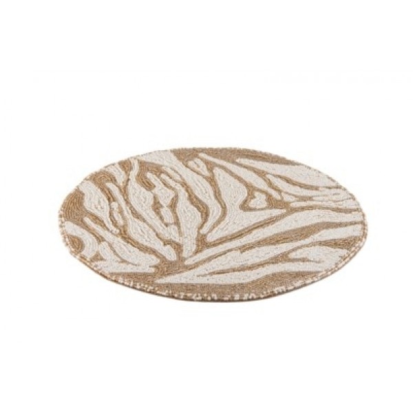 Embroidered Beaded Placemat GOLD WHITE