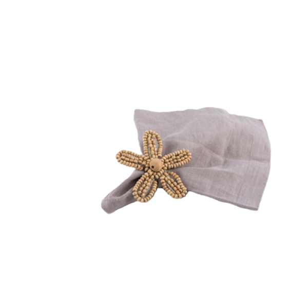 Wooden beaded STARFISH shape Napkin Ring