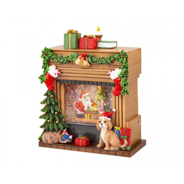 LED water spinner plastic fireplace with motion BO indoor
