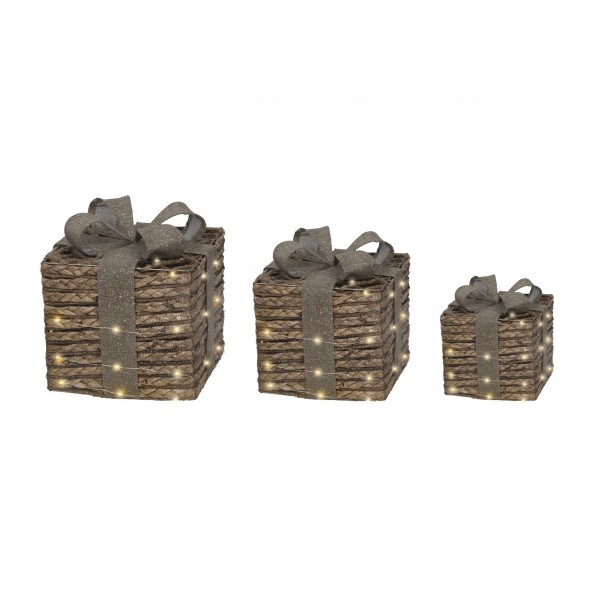 Micro LED giftbox jute steady BO indoor