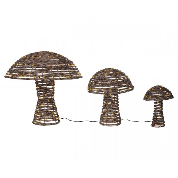 Micro LED mushroom wicker steady outdoor