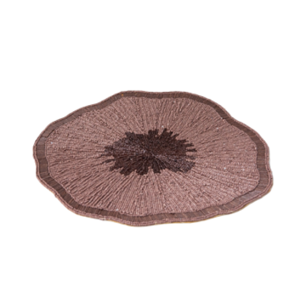 EMBROIDERED BEADED PLACEMENT BROWN