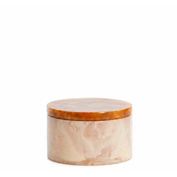Deco box+lid KELIMUTU cream+brown