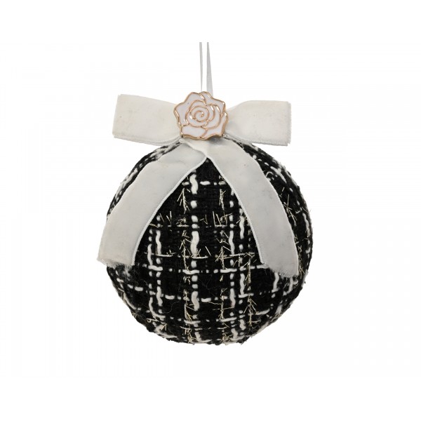 Bauble polyester bow and rose