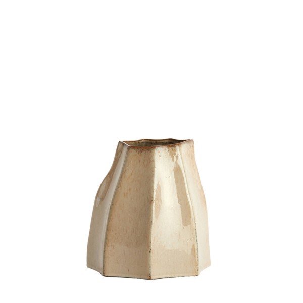 Vase deco shiny beige
