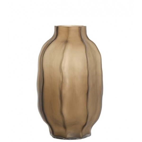 Vase glass matt  dark brown