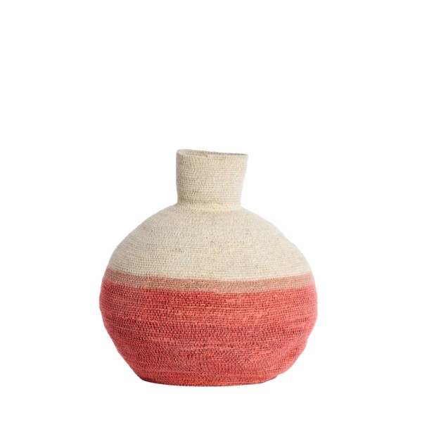 Basket seagrass  natural+pink