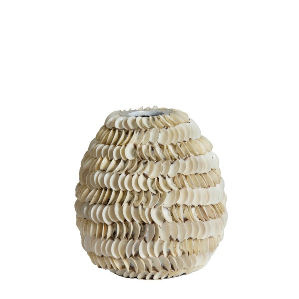 Vase deco bamboo+shell cream