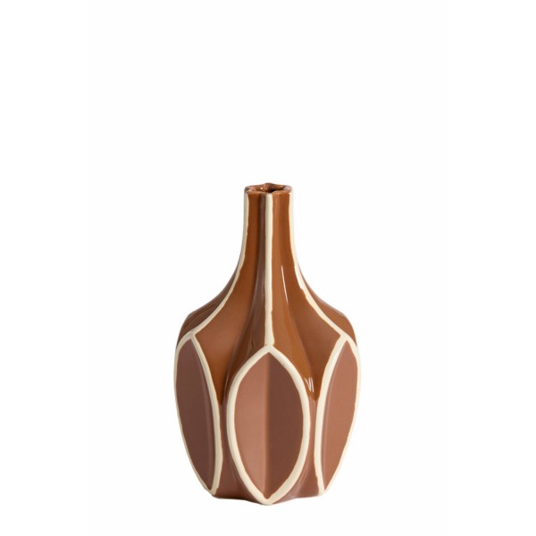 Vase deco brown+cream