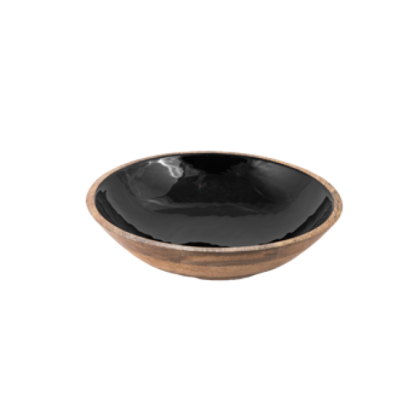 WOODEN SALAD BOWL BLACK 